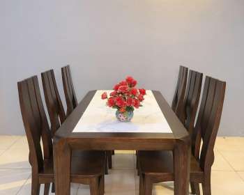 Bàn ăn gỗ sồi Nga 6 ghế hiện đại BG170